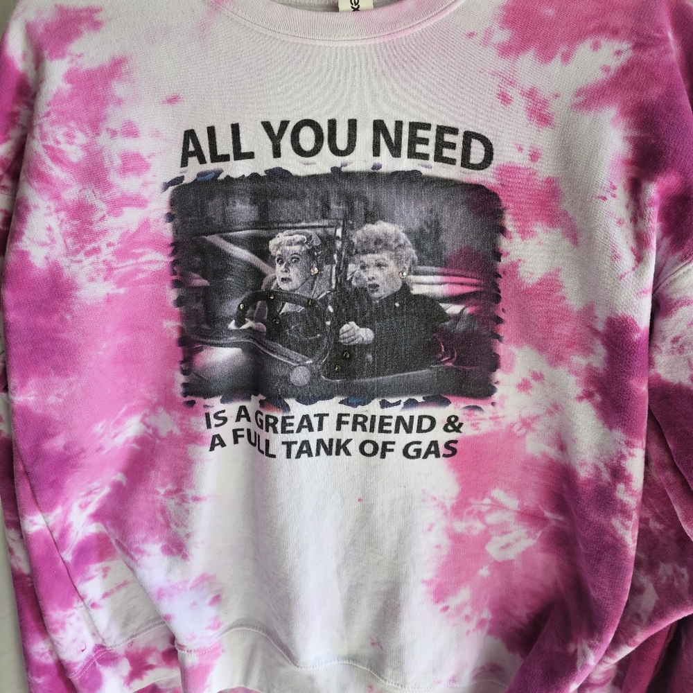 Pink Tie-Dye Graphic Sweatshirt